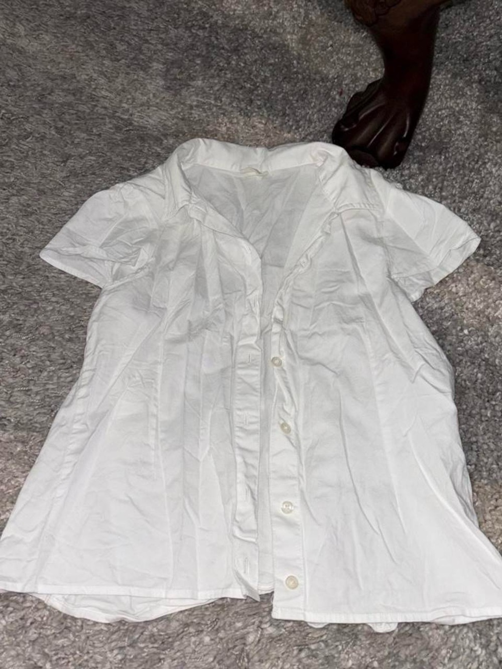 John Galt White Short-Sleeve Button-Front Women's Shirt